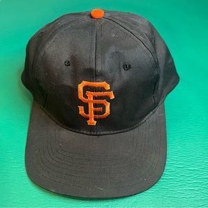 Vintage San Francisco Giants MLB Snap Back Hat Black And Orange